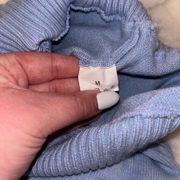 Blue Ribbed Pants - Picture 3 of 3